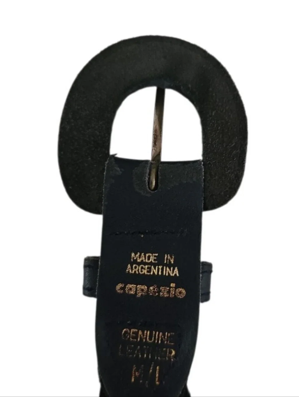 Vintage Capezio Braided Leather Belt Navy Blue Argentina Woven M L Boho Classic